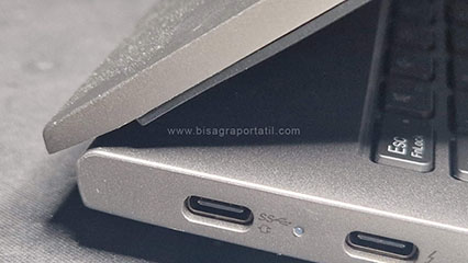 Detalle de anclaje de portátil reparado